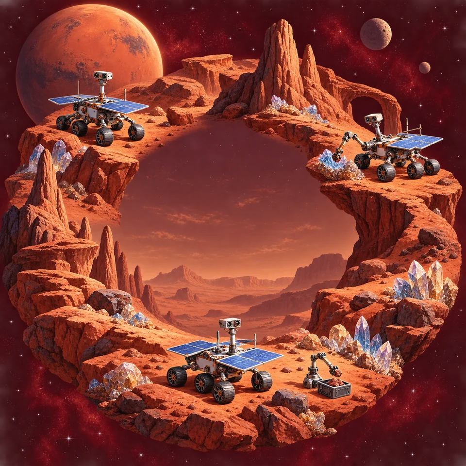 Inventive rovers explore a warm red planet.