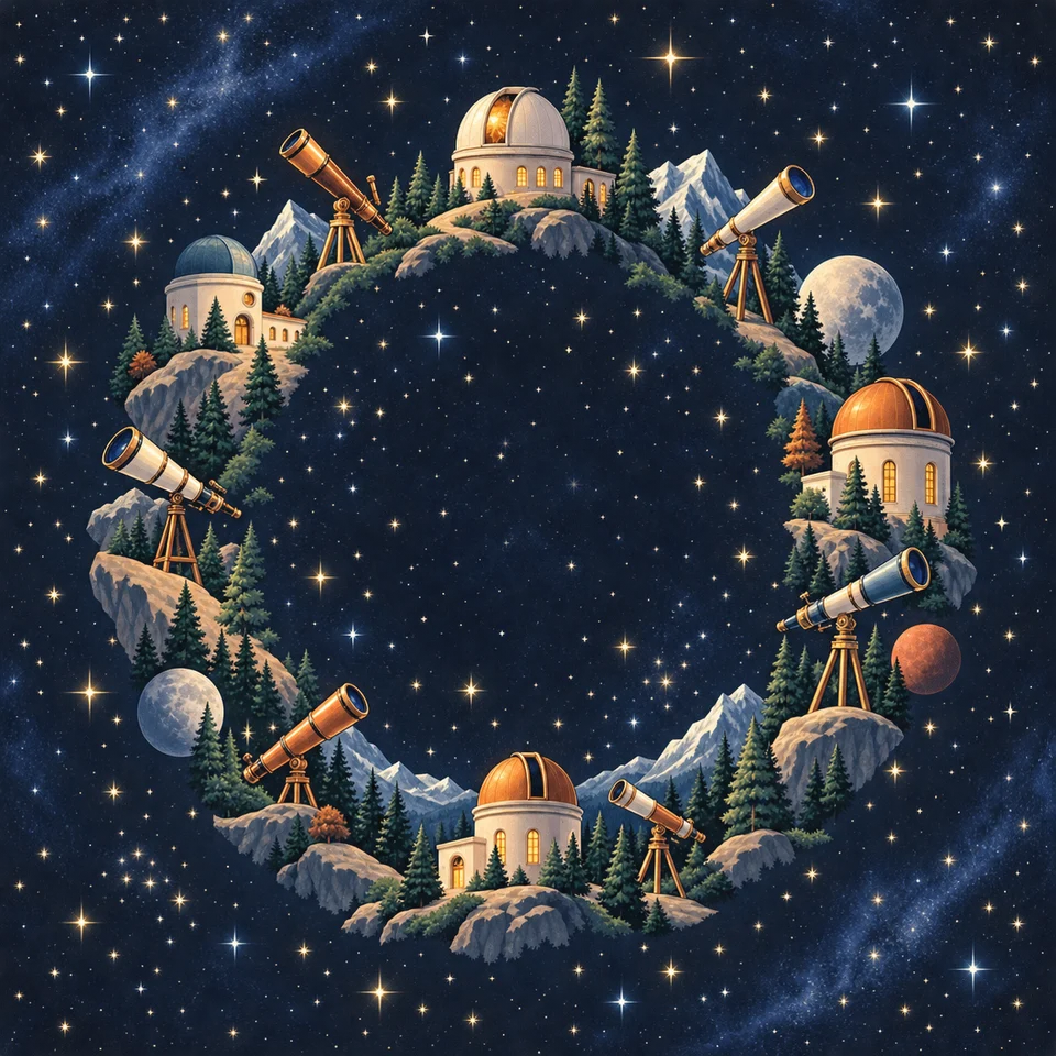 Telescopes and tiny observatories watch the stars.