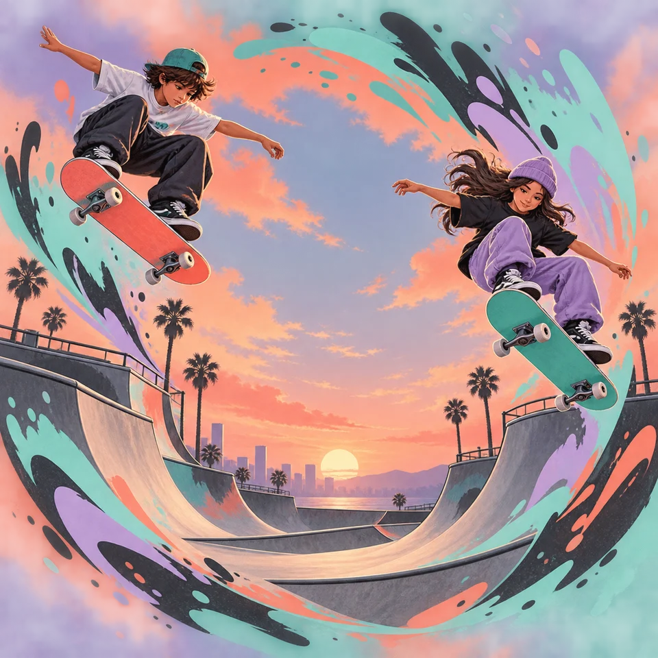 Skateboards, ramps and expressive street movement.