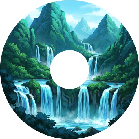 Mountain waterfalls spoke-guard design example