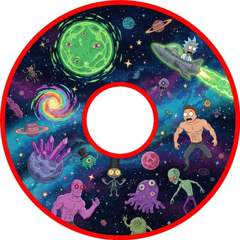 Cosmic cartoon adventure spoke-guard design example